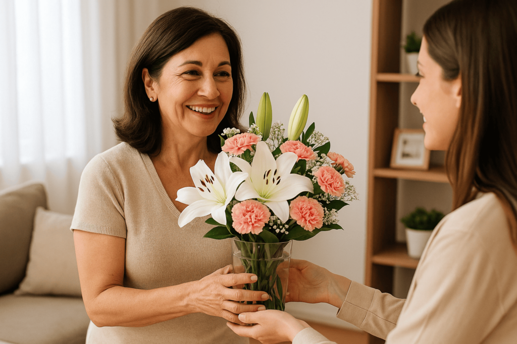 Arreglos Florales para Mamá Clásica: Lirios y Claveles